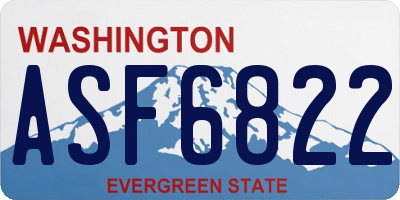 WA license plate ASF6822