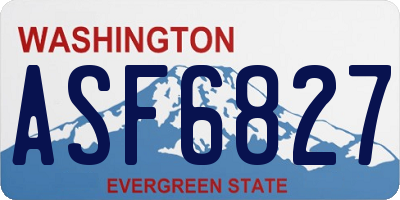 WA license plate ASF6827