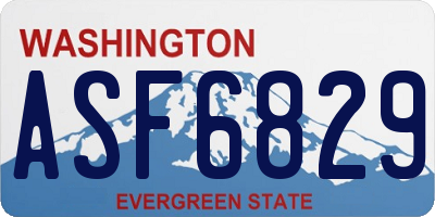 WA license plate ASF6829