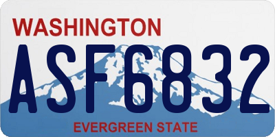 WA license plate ASF6832