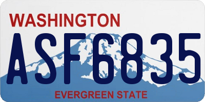 WA license plate ASF6835