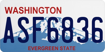 WA license plate ASF6836