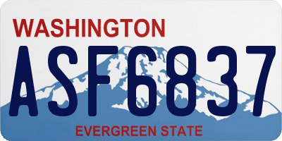 WA license plate ASF6837