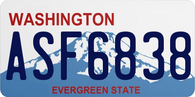 WA license plate ASF6838