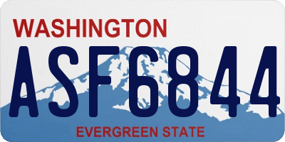 WA license plate ASF6844