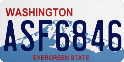 WA license plate ASF6846