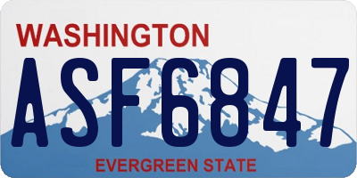 WA license plate ASF6847