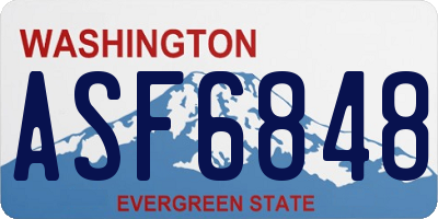WA license plate ASF6848