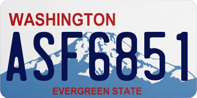 WA license plate ASF6851