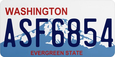 WA license plate ASF6854