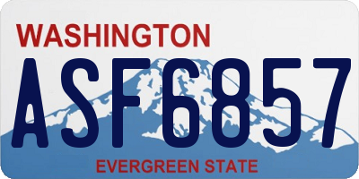 WA license plate ASF6857