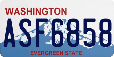 WA license plate ASF6858