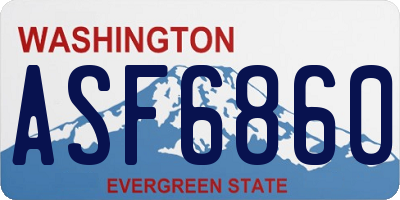 WA license plate ASF6860