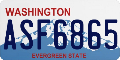 WA license plate ASF6865