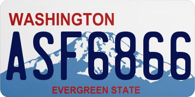 WA license plate ASF6866