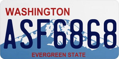 WA license plate ASF6868