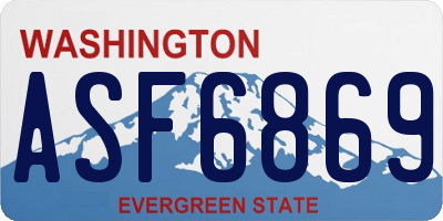 WA license plate ASF6869