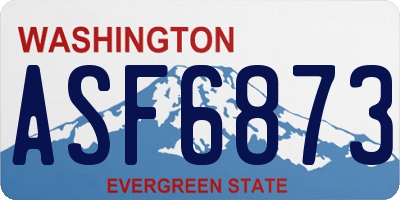 WA license plate ASF6873