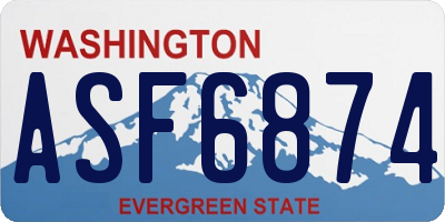 WA license plate ASF6874