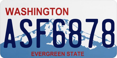 WA license plate ASF6878