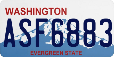 WA license plate ASF6883