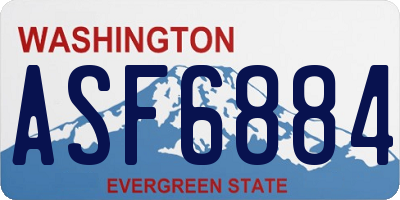WA license plate ASF6884