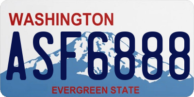 WA license plate ASF6888