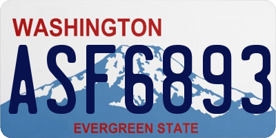 WA license plate ASF6893
