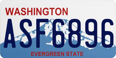 WA license plate ASF6896