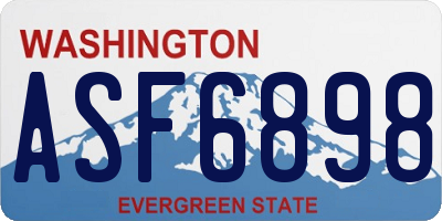 WA license plate ASF6898