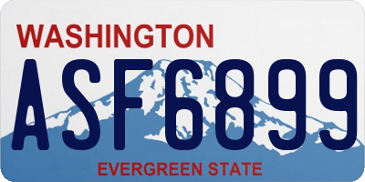 WA license plate ASF6899
