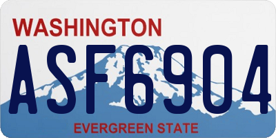 WA license plate ASF6904