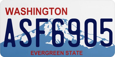 WA license plate ASF6905