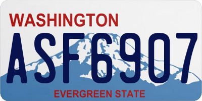 WA license plate ASF6907