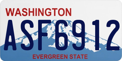 WA license plate ASF6912
