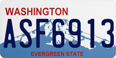 WA license plate ASF6913
