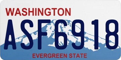 WA license plate ASF6918
