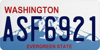 WA license plate ASF6921