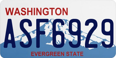 WA license plate ASF6929