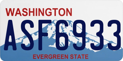 WA license plate ASF6933