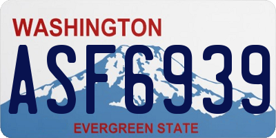 WA license plate ASF6939