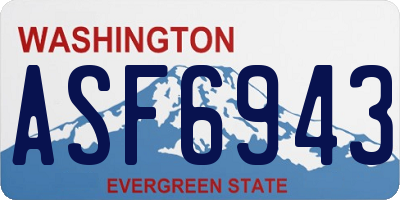WA license plate ASF6943