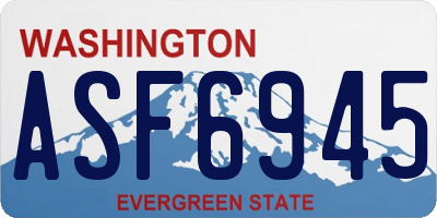 WA license plate ASF6945