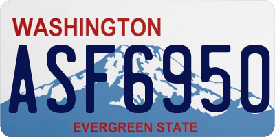 WA license plate ASF6950