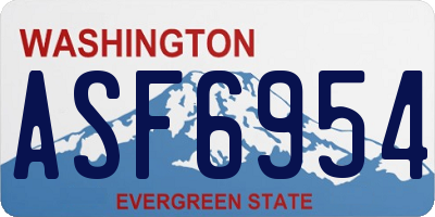 WA license plate ASF6954