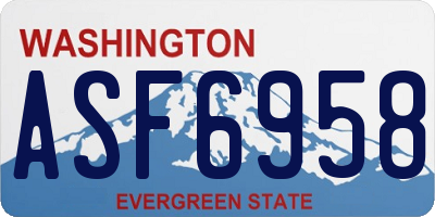 WA license plate ASF6958