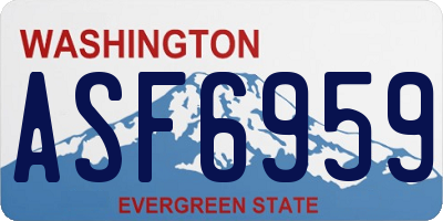 WA license plate ASF6959