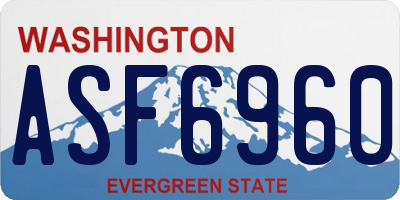 WA license plate ASF6960