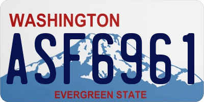 WA license plate ASF6961