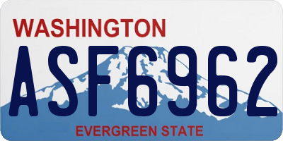 WA license plate ASF6962